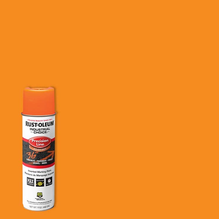 RUST-OLEUM CORPORATION Industrial Choice Precision Line Marking Paint, Flat Fluorescent Orange, 17 oz Aerosol Can, 12/Carton (RST203036CT) thumbnail 2