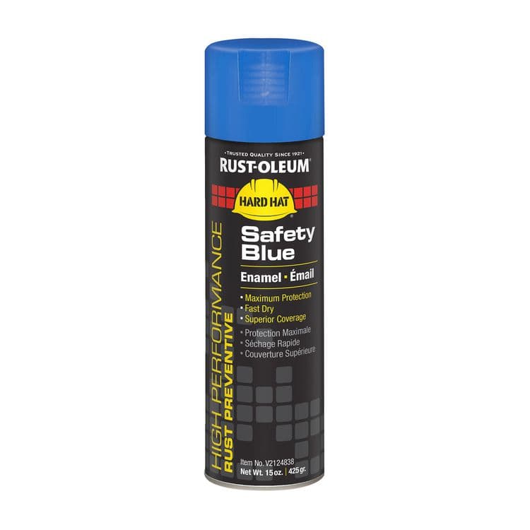 RUST-OLEUM CORPORATION Hard Hat High Performance V2100 System Rust Preventive Enamel Spray Paint, Gloss Safety Blue, 15 oz Aerosol Can, 6/Carton (RSTV2124838CT)