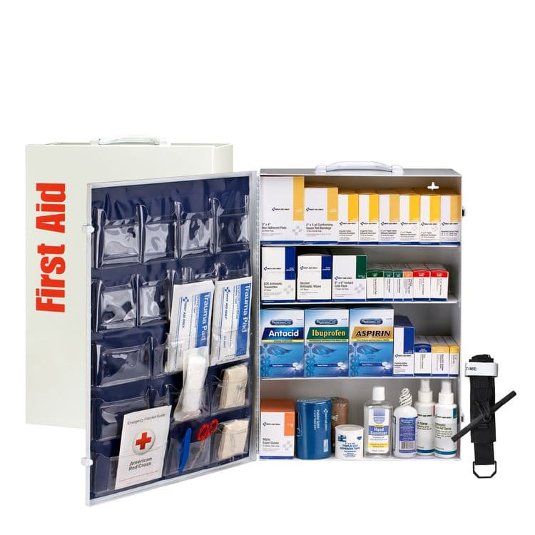 FIRST AID ONLY, . 150 Person ANSI B 4 Shelf Cabinet, 1,462 Pieces, Metal Case (FAO91341)