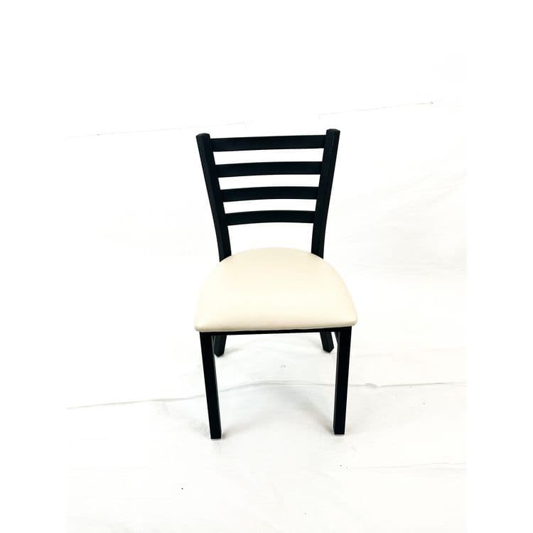 JMC FURNITURE White Horse Series Side Chairs, Supports Up to 300 lb, 18" Seat Height, Cream Seat, Black Back, Black Base (JMCWHCBVSCRM)