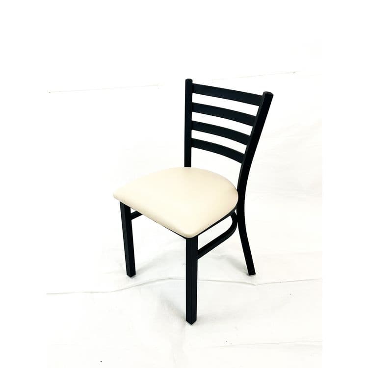 JMC FURNITURE White Horse Series Side Chairs, Supports Up to 300 lb, 18" Seat Height, Cream Seat, Black Back, Black Base (JMCWHCBVSCRM) thumbnail 2