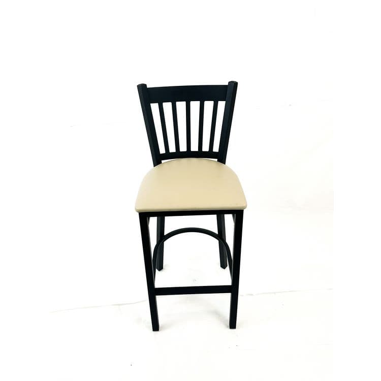 JMC FURNITURE Cobra Series Barstool, Supports Up to 300 lb, 28.5" Seat Height, Taupe Seat, Black Back, Black Base (JMCCBBVSTAU)