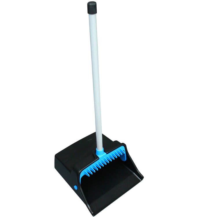 IMPACT PRODUCTS, LLC LobbyMaster Plastic Dust Pan, 11.72" Wide, 31" PVC Handle, Blue/Black (IMPT001301)