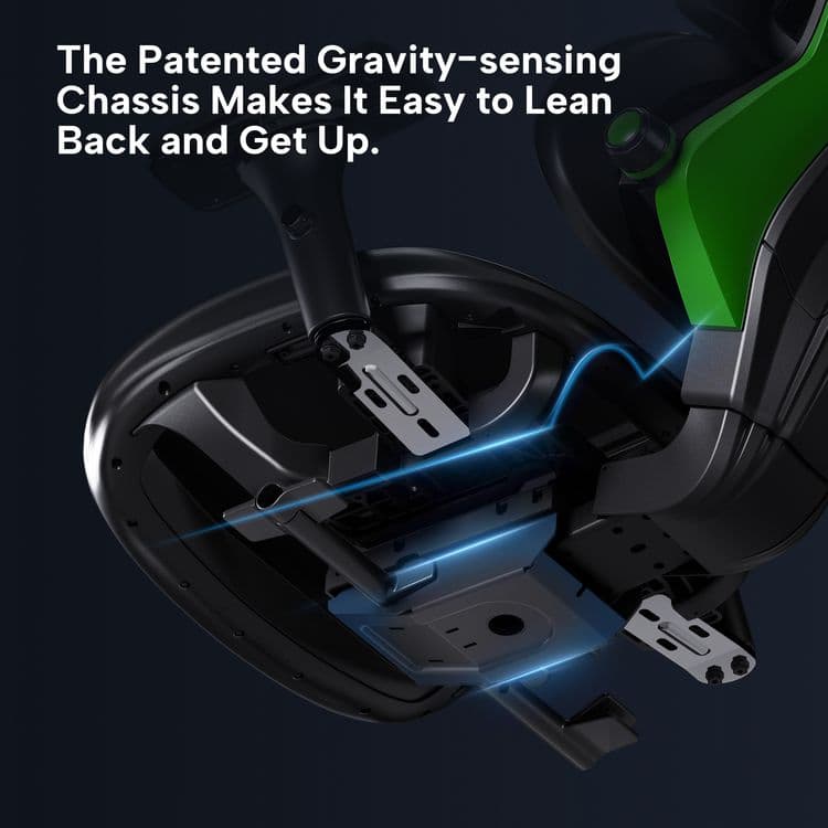 EUREKA ERGONOMIC Typhon Hybrid Chair, Supports Up to 220 lb, 18.5" to 22.05" Seat Height, Black Mesh Seat, Black/Green Mesh Back, Black Base (EKAGC05G) thumbnail 3