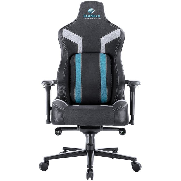 EUREKA ERGONOMIC Python II Ergonomic Chair, Supports up to 300 lb, 18.88" to 22.83" Seat Height, Black Fabric Seat, Black/Blue Fabric Back (EKAGC08BU) thumbnail 3