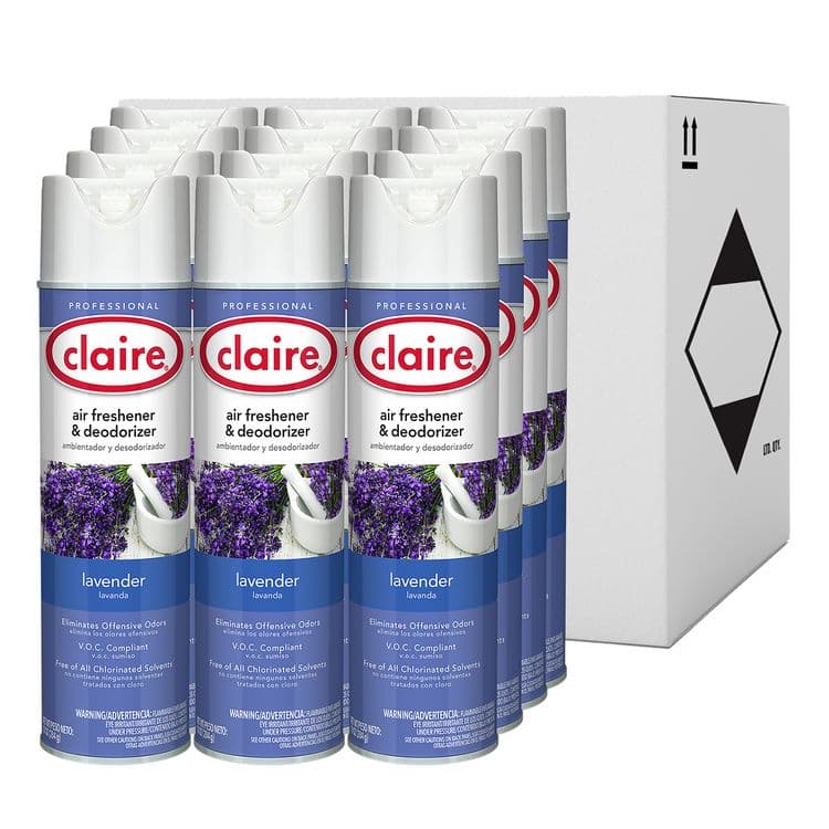 CLAIRE MANUFACTURING COMPANY Aerosol Air Freshener and Deodorizer, Lavender, 10 oz Aerosol Spray, 12 Cans (CGC191) thumbnail 4