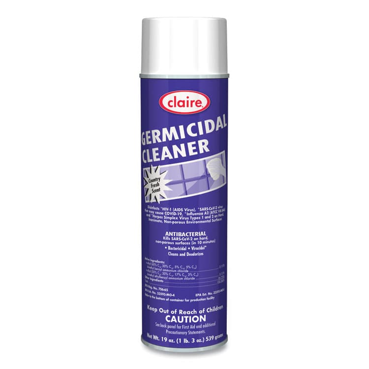 PLZ CORP Germicidal Cleaner, Country Fresh Scent, 19 oz Aerosol Spray, 12/Carton (CGC876)