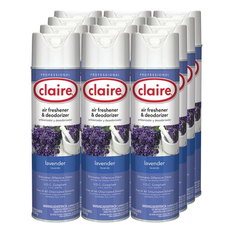 CLAIRE MANUFACTURING COMPANY Aerosol Air Freshener and Deodorizer, Lavender, 10 oz Aerosol Spray, 12 Cans (CGC191) thumbnail 3