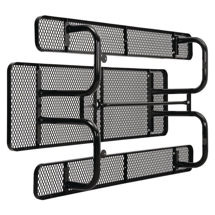 GLOBAL INDUSTRIAL Expanded Steel Picnic Table, Rectangular, 96 x 62 x 29.5, Black Top, Black Base/Legs (GBE277153BK) thumbnail 4