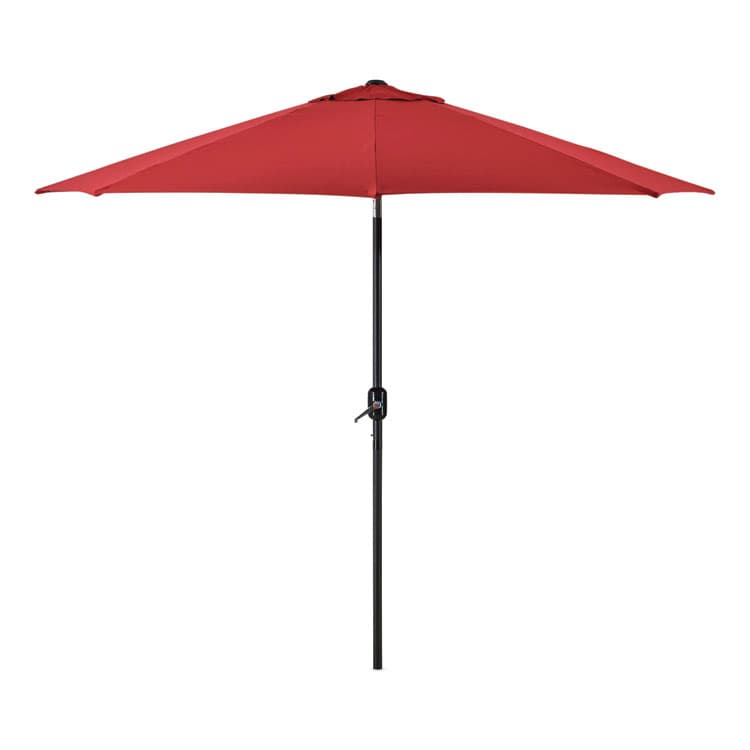 GLOBAL INDUSTRIAL Outdoor Umbrella with Tilt Mechanism, 102" Span, 94" Long, Red Canopy, Black Handle (GBE262070)
