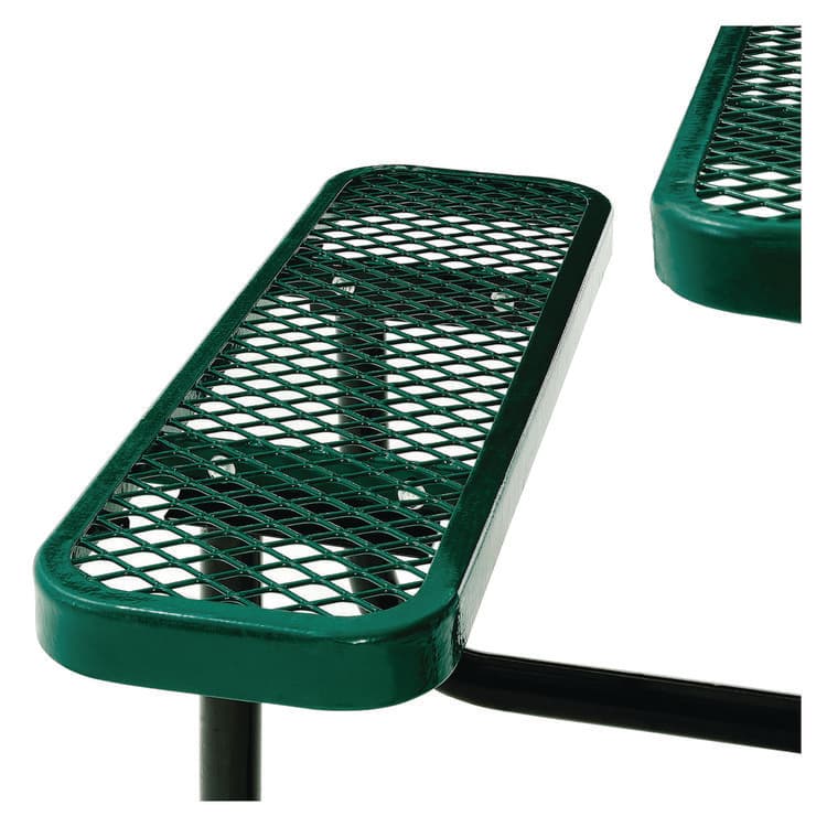 GLOBAL INDUSTRIAL Expanded Steel Picnic Table, Square, 81 x 81 x 29.5, Green Top, Green Base/Legs (GBE277151GN) thumbnail 4