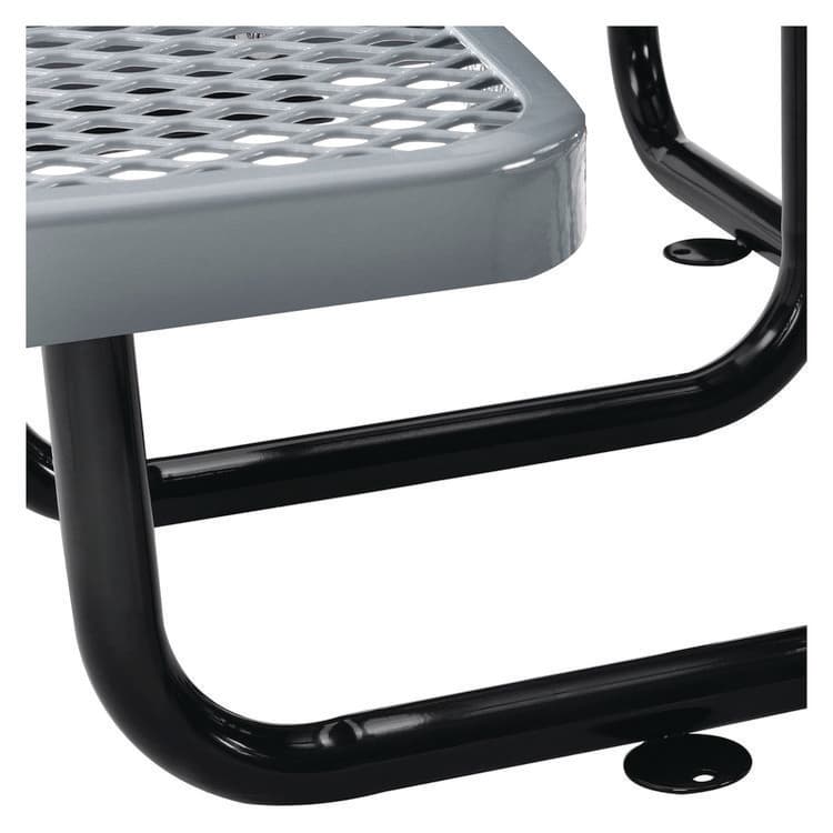 GLOBAL INDUSTRIAL Expanded Steel Picnic Table, Square, 81 x 81 x 29.5, Gray Top, Gray Base/Legs (GBE277151GY) thumbnail 4