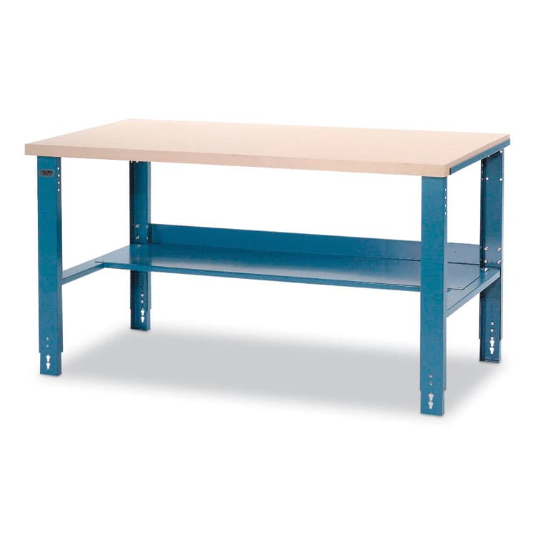 GLOBAL INDUSTRIAL Complete Industrial Workbench, 800 lbs, 60 x 30 x 57.5 to 62.5, Blue (GBE606929)