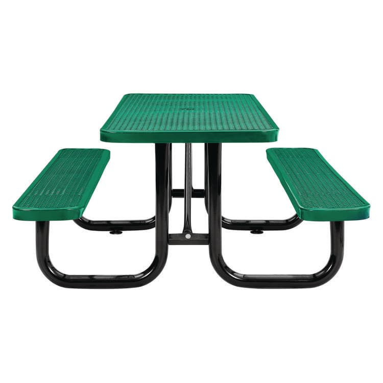 GLOBAL INDUSTRIAL Expanded Steel Picnic Table, Rectangular, 72 x 62 x 29.5, Green Top, Green Base/Legs (GBE277152GN) thumbnail 3