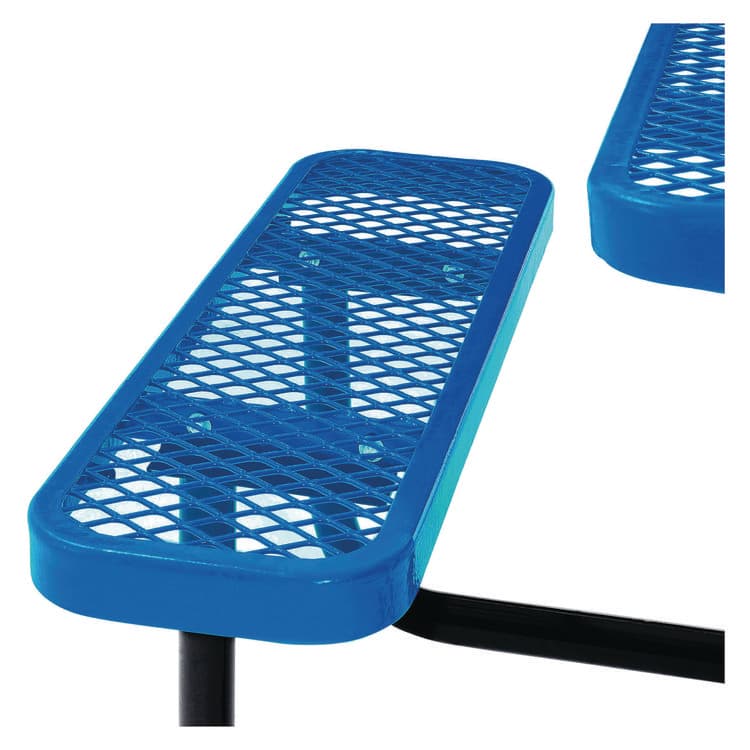 GLOBAL INDUSTRIAL Expanded Steel Picnic Table, Square, 81 x 81 x 29.5, Blue Top, Blue Base/Legs (GBE277151BL) thumbnail 4