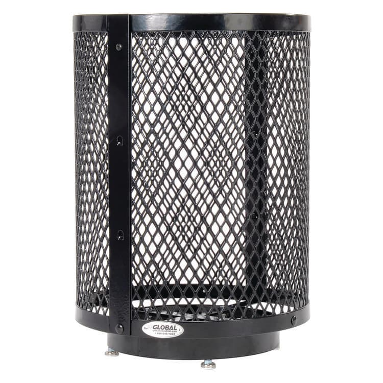 GLOBAL INDUSTRIAL Outdoor Diamond Steel Trash Can with Base, 36 gal, Black (GBE261948BKD) thumbnail 3
