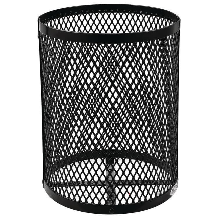 GLOBAL INDUSTRIAL Outdoor Diamond Industrial Steel Trash Can, 36 gal, Black (GBE261948BK) thumbnail 4