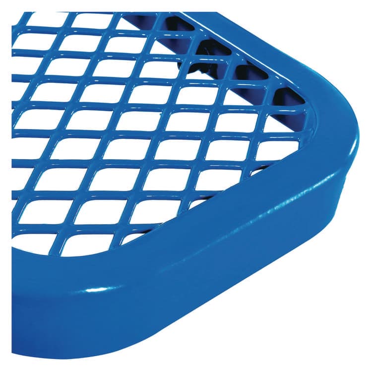 GLOBAL INDUSTRIAL Expanded Steel Bench With Back, 72" x 24" x 33", Blue Seat/Back, Black Base (GBE277154BL) thumbnail 4