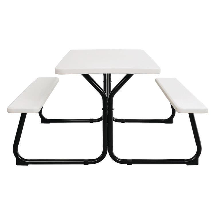 GLOBAL INDUSTRIAL Blow-Molded Plastic Picnic Table, Rectangular, 72 x 60 x 30, White Top, White Base/Legs (GBE695484) thumbnail 3