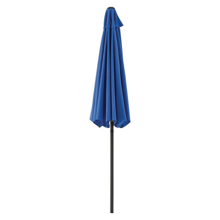 GLOBAL INDUSTRIAL Outdoor Umbrella with Tilt Mechanism, 102" Span, 94" Long, Blue Canopy, Black Handle (GBE436970) thumbnail 4