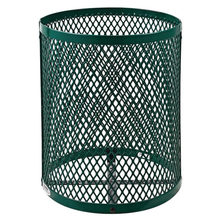 GLOBAL INDUSTRIAL Outdoor Diamond Steel Trash Can, 36 gal, Dome Lid, Green (GBE261948GN) thumbnail 4