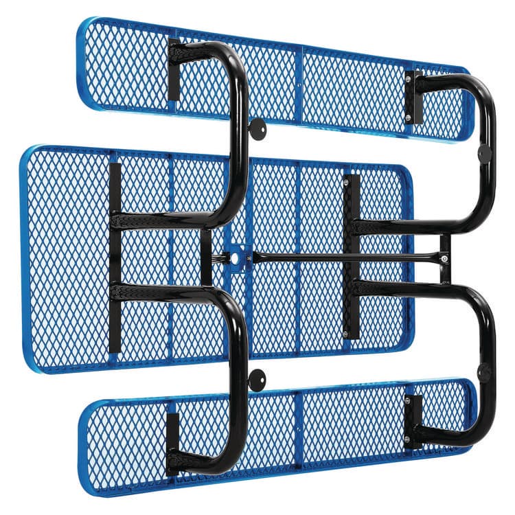 GLOBAL INDUSTRIAL Expanded Steel Picnic Table, Rectangular, 72 x 62 x 29.5, Blue Top, Blue Base/Legs (GBE277152BL) thumbnail 4