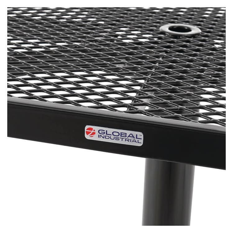 GLOBAL INDUSTRIAL Outdoor Dining Set, Square, 36 x 36 x 29, Black Top, Black Base/Legs (GBE348119BK) thumbnail 4