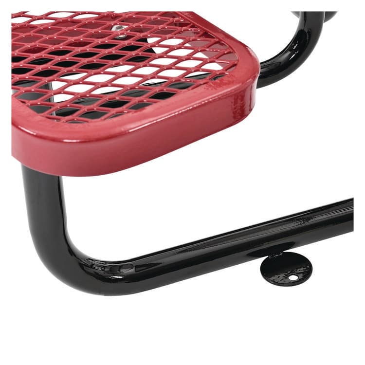 GLOBAL INDUSTRIAL Expanded Steel Picnic Table, Round, 46" Dia x 29.5"h, Red Top, Red Base/Legs (GBE277150RD) thumbnail 4