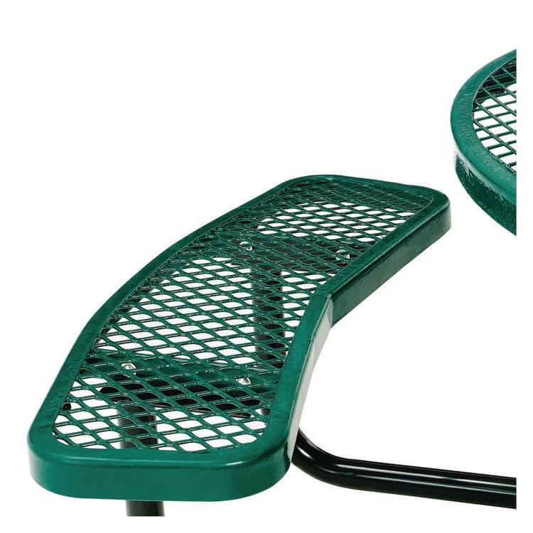 GLOBAL INDUSTRIAL Expanded Steel Picnic Table, Round, 46" Dia x 29.5"h, Green Top, Green Base/Legs (GBE277150GN) thumbnail 4