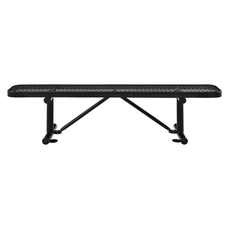 GLOBAL INDUSTRIAL Expanded Steel Flat Bench, 72" x 14.5" x 18", Black Seat, Black Base (GBE277156BK) thumbnail 2