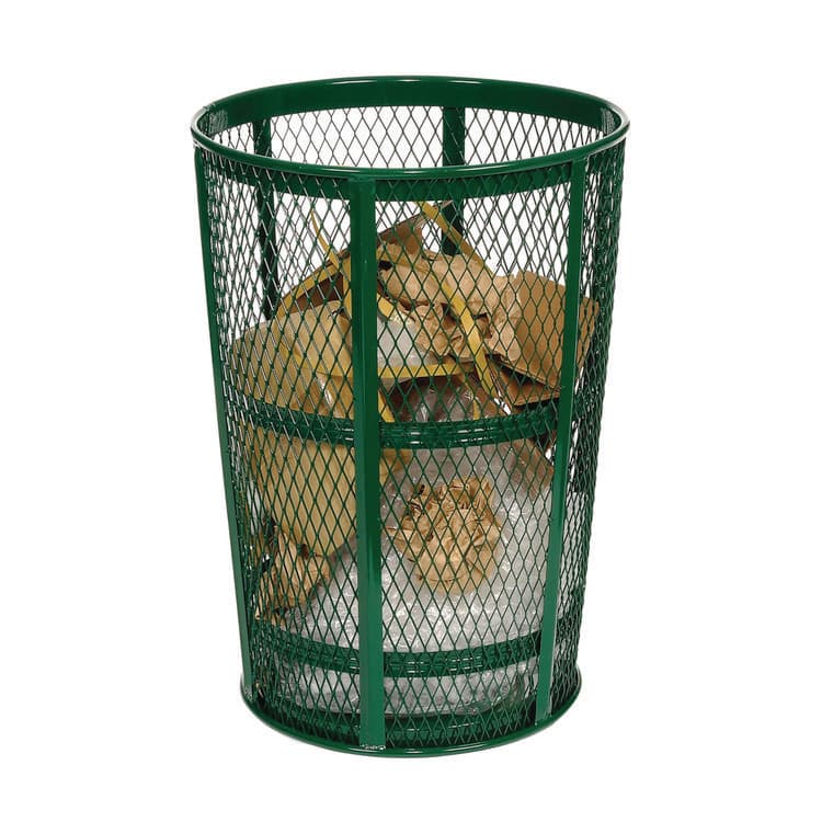 GLOBAL INDUSTRIAL Steel Mesh Corrosion Resistant Trash Can, 48 gal, Green (GBE237634GN) thumbnail 2