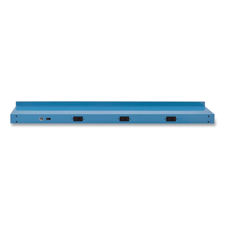 GLOBAL INDUSTRIAL Upper Workbench Shelf, 3 Duplex Outlets, For Use With 72" Wide Workbenches, 100 lb Weight Capacity (GBE249296CBL)