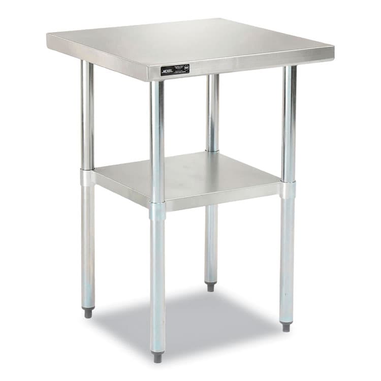 GLOBAL INDUSTRIAL Work Table with Undershelf, Square, 24 x 24 x 35, Silver Top, Silver Base/Legs (GBE319054)