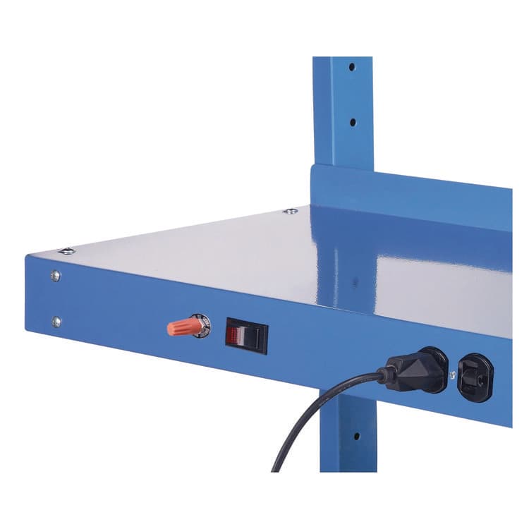 GLOBAL INDUSTRIAL Upper Workbench Shelf, 6 Single Outlets, For Use With 60" Wide Workbenches, 100 lb Weight Capacity (GBE249295ABL) thumbnail 3