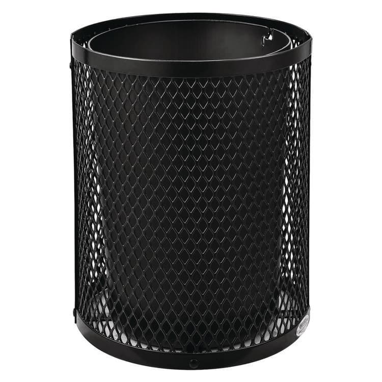 GLOBAL INDUSTRIAL Outdoor Diamond Steel Trash Can, 36 gal, Black (GBE261924BK) thumbnail 4