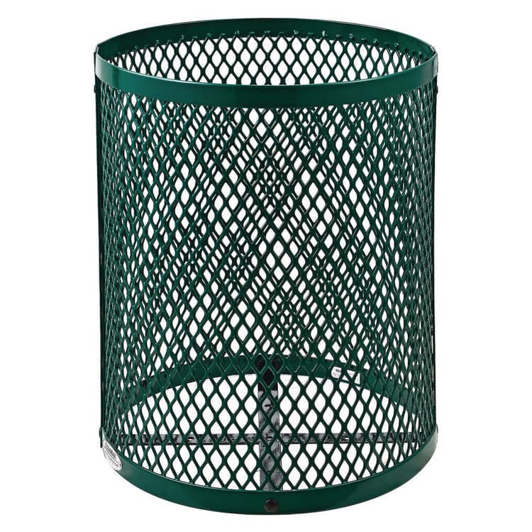 GLOBAL INDUSTRIAL Outdoor Diamond Steel Trash Can, 36 gal, Green (GBE261924GN) thumbnail 3
