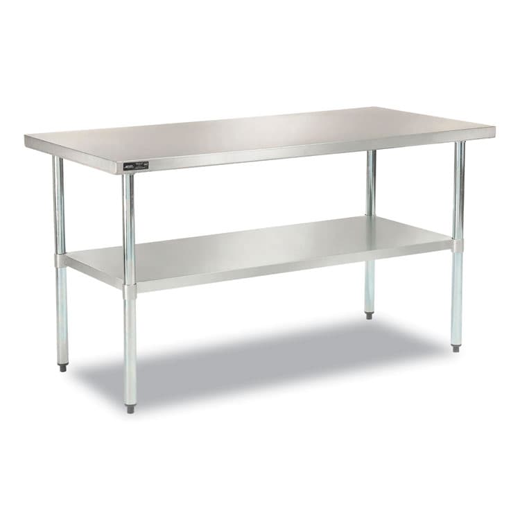 GLOBAL INDUSTRIAL Work Table with Undershelf, Rectangular, 48 x 30 x 35, Silver Top, Silver Base/Legs (GBE493598)