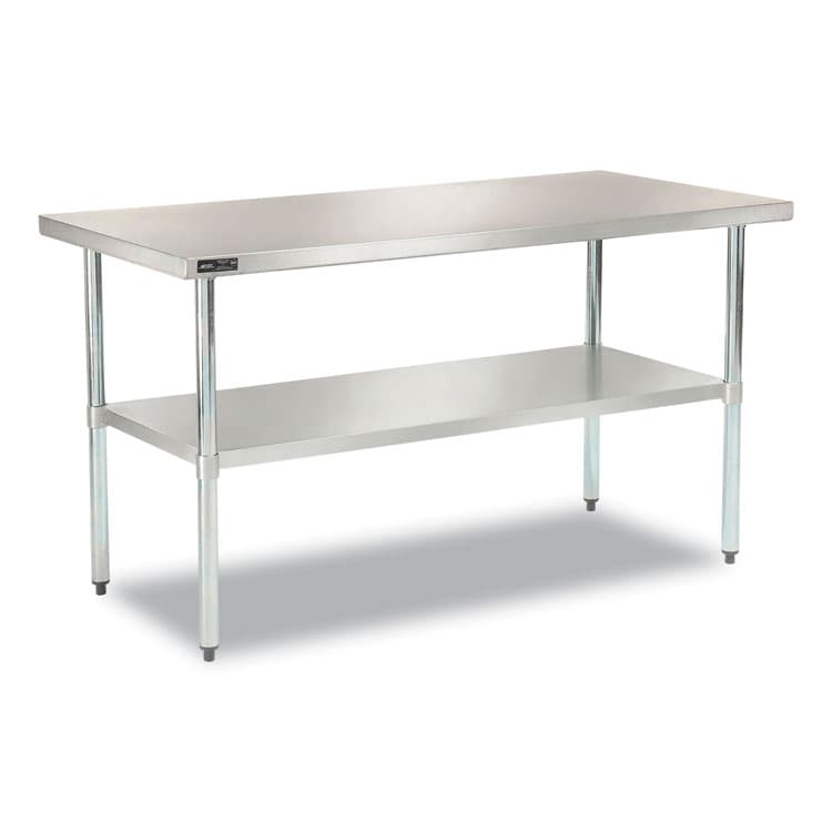 GLOBAL INDUSTRIAL Work Table with Undershelf, Rectangular, 60 x 30 x 35, Silver Top, Silver Base/Legs (GBE319056)