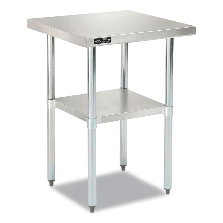 GLOBAL INDUSTRIAL Work Table with Undershelf, Square, 30 x 30 x 35, Silver Top, Silver Base/Legs (GBE493596)