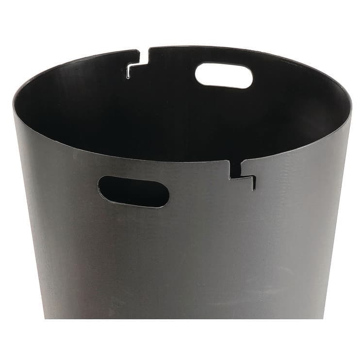 GLOBAL INDUSTRIAL Outdoor Slatted Steel Trash Can, 36 gal, Black (GBE237726BK) thumbnail 3