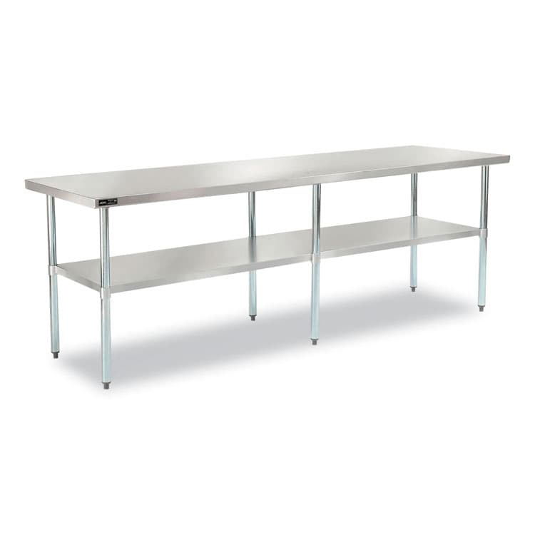 GLOBAL INDUSTRIAL Work Table with Undershelf, Rectangular, 96 x 30 x 35, Silver Top, Silver Base/Legs (GBE319058)
