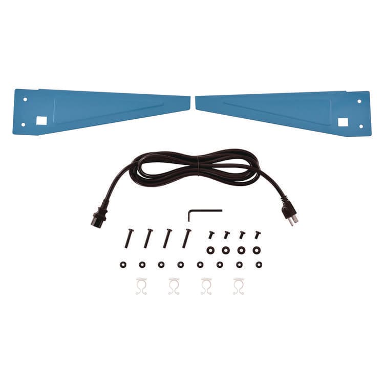 GLOBAL INDUSTRIAL Upper Workbench Shelf, 3 Duplex Outlets, For Use With 72" Wide Workbenches, 100 lb Weight Capacity (GBE249296CBL) thumbnail 2