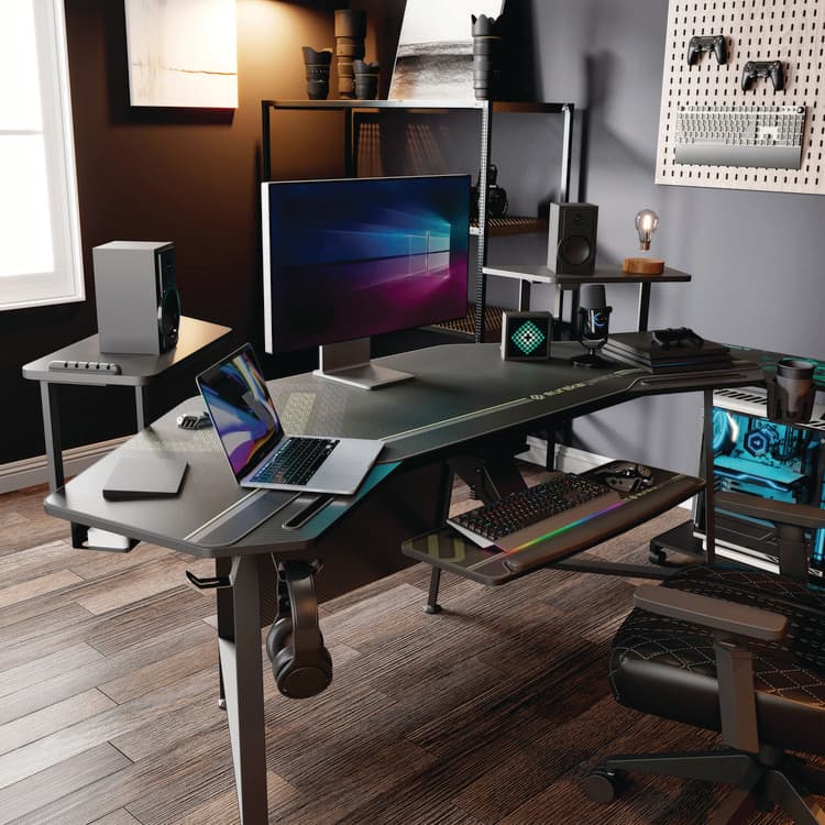 EUREKA ERGONOMIC Aero Gaming Desk, 72.06" x 23.63" x 38", Black (EKAE70B) thumbnail 3