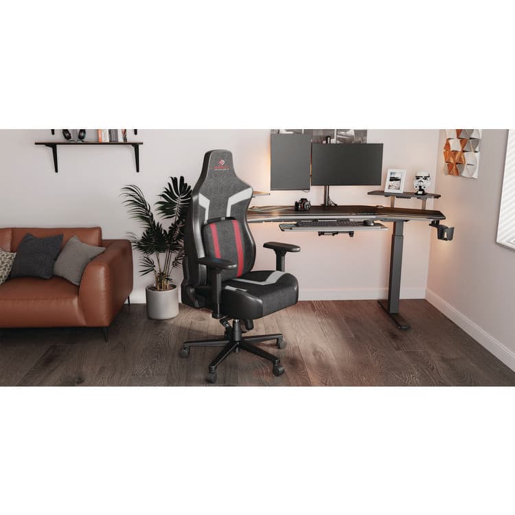 EUREKA ERGONOMIC Python II Ergonomic Chair, Supports up to 300 lb, 18.88" to 22.83" Seat Height, Black Fabric Seat, Black/Red Fabric Back (EKAGC08R) thumbnail 4