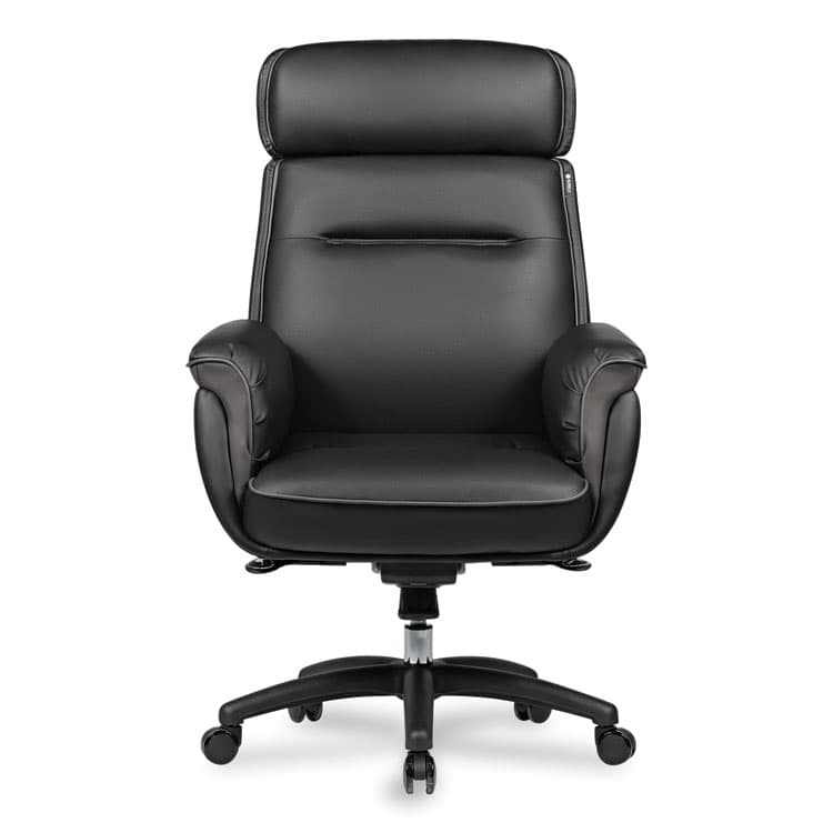 EUREKA ERGONOMIC Royal Executive Office Chair, Support up to 300 lb, 19.46"-22.26" Seat Height, Black PU Leather Seat, Black Faux Leather Back (EKAOC003B)