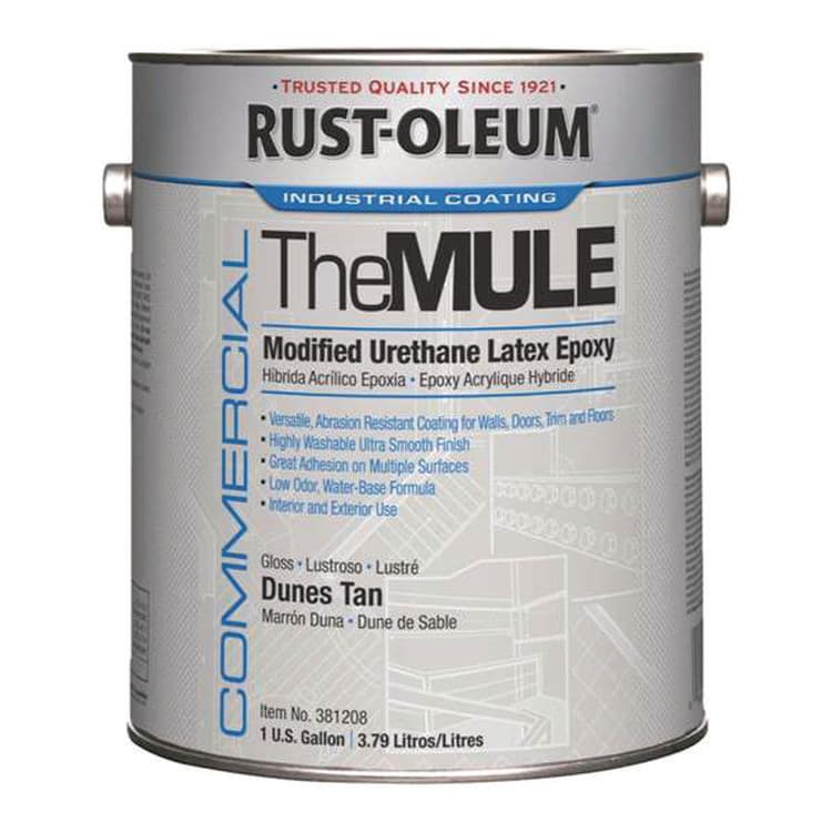 RUST-OLEUM CORPORATION Commercial The MULE (Modified Urethane Latex Epoxy), Interior/Exterior, Gloss Dunes Tan, 1 gal Bucket/Pail, 2/Carton (RST381208)