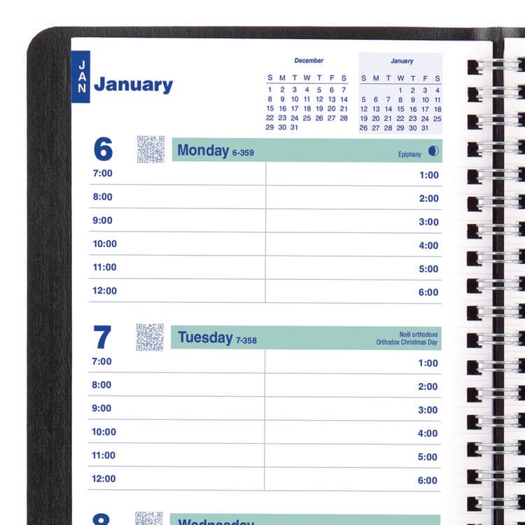 REDIFORM OFFICE PRODUCTS Plan and Link Weekly Planner, 8" x 5", Black Cover, 12-Month (Jan to Dec): 2026 (REDC507581T) thumbnail 4