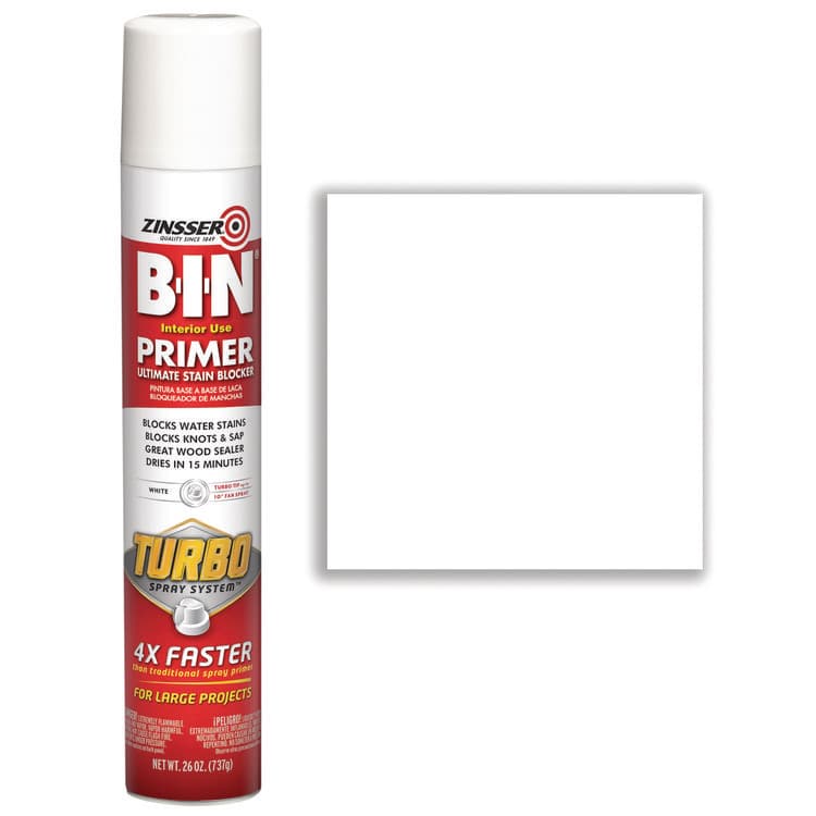 RUST-OLEUM CORPORATION BIN Aerosol Primer with Turbo Spray System, Interior, Flat White, 26 oz Aerosol Can, 6/Carton (RST356880) thumbnail 2
