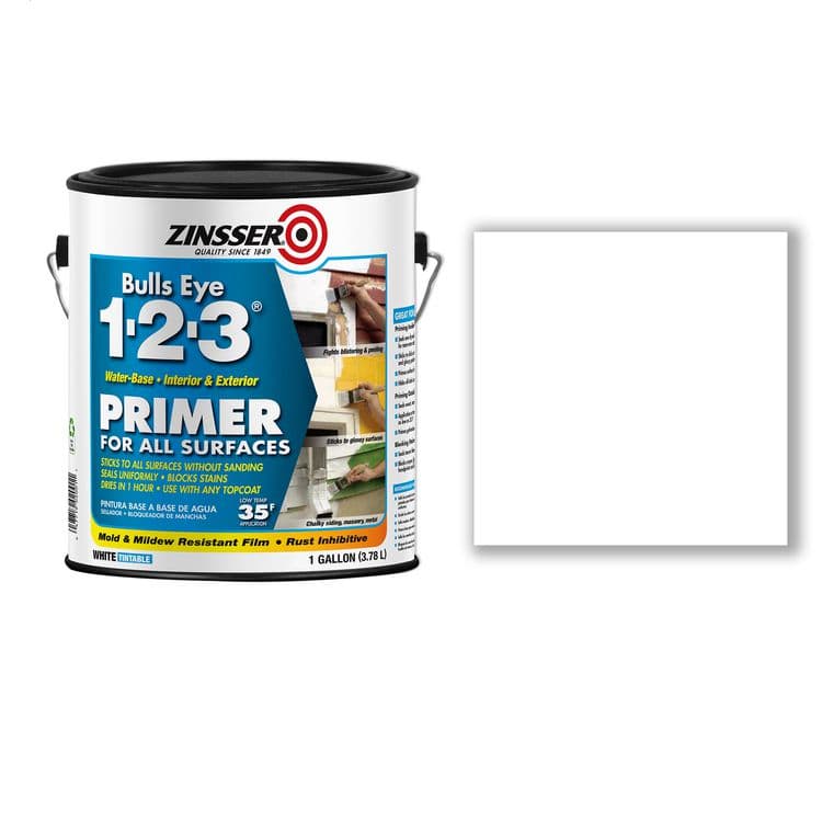 RUST-OLEUM CORPORATION Bulls Eye 1-2-3 Water-Base Primer, Interior/Exterior, Flat White, 1 gal Bucket/Pail, 4/Carton (RST2001CT) thumbnail 2