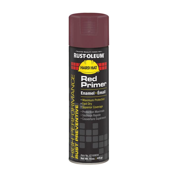 RUST-OLEUM CORPORATION Hard Hat High Performance V2100 System Rust Preventive Enamel Spray Primer, Flat Red, 15 oz Aerosol Can, 6/Carton (RSTV2169838)